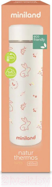 Изображение товара Термос универсальный Miniland Natur Thermos Bunny Зайчик / 89263 (450мл)