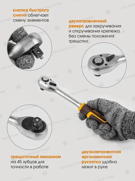 Изображение товара Универсальный набор инструментов Forstime FT-4821-5 (52555)