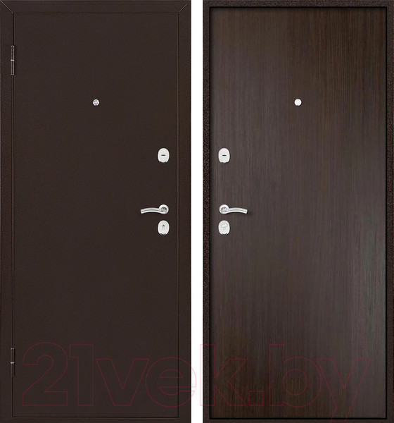 Изображение товара Входная дверь Промет Марс 3 86x205 (левая, венге/антик медь)