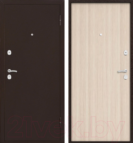 Изображение товара Входная дверь Промет Марс 3 86x205 (правая, капучино/антик медь)