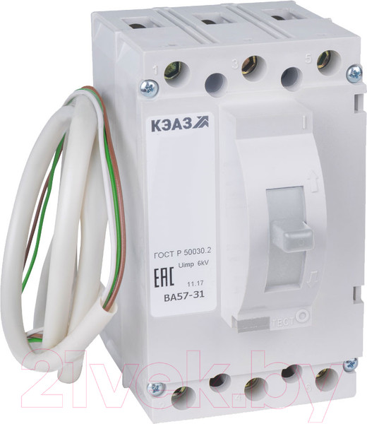 Изображение товара Выключатель автоматический КЭАЗ ВА57-31-341810-16А-400-690AC-НР230AC/220DC-УХЛ3 / 108477