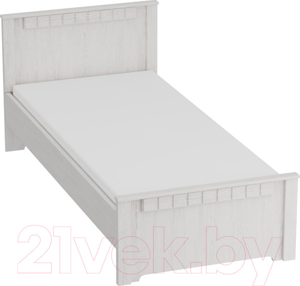 Изображение товара Односпальная кровать Мебельград Прованс с ортопедисческим основанием 90x200 (бодега белая/патина премиум)