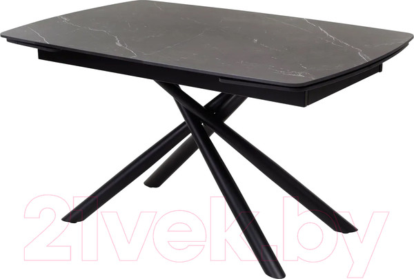 Изображение товара Обеденный стол M-City Rivoli 140 Matt / 614M04288 (Black Marble Solid Ceramic/Black)