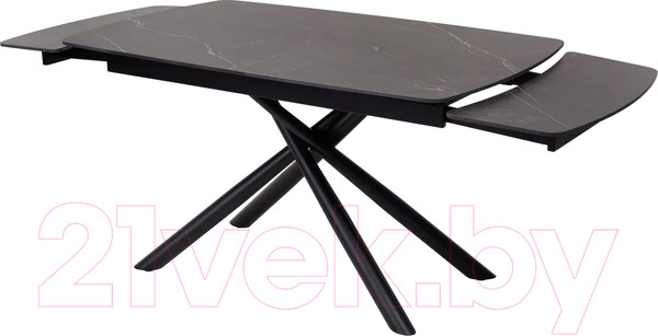 Изображение товара Обеденный стол M-City Rivoli 140 Matt / 614M04288 (Black Marble Solid Ceramic/Black)