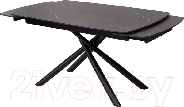 Изображение товара Обеденный стол M-City Rivoli 140 Matt / 614M04288 (Black Marble Solid Ceramic/Black)