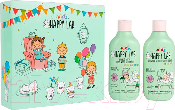 Изображение товара Набор косметики детской Happy Lab Kids Party Вишневая жвачка Гель для душа 300мл+Шампунь 300мл