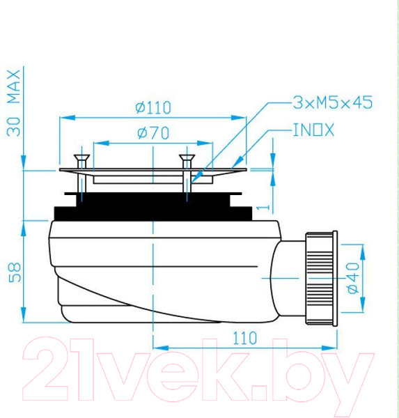 Изображение товара Сифон Plast Brno EWMN940