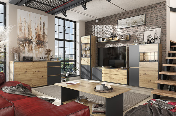 Изображение товара Полка Anrex Bosco (дуб артисан/черный)