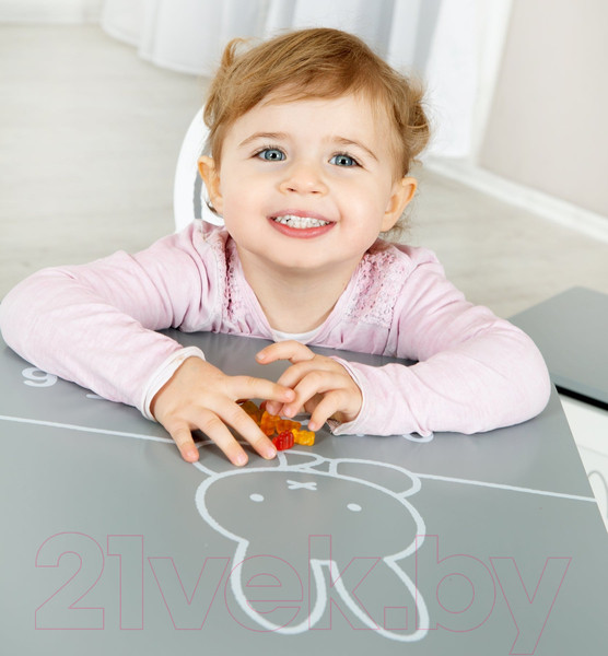 Изображение товара Комплект мебели с детским столом Roba Miffy / 450019D210 (серый/белый/натуральный)
