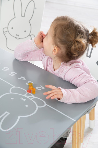 Изображение товара Комплект мебели с детским столом Roba Miffy / 450019D210 (серый/белый/натуральный)