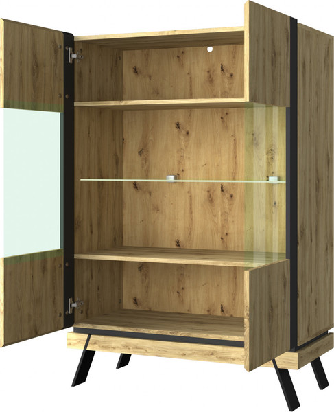 Изображение товара Шкаф с витриной Anrex Street 2V (дуб наварра/черный)