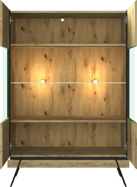 Изображение товара Шкаф с витриной Anrex Street 2V (дуб наварра/черный)