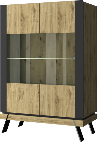 Изображение товара Шкаф с витриной Anrex Street 2V (дуб наварра/черный)