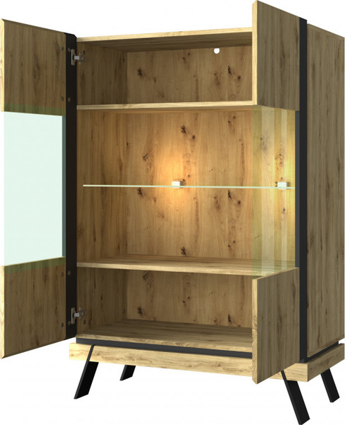 Изображение товара Шкаф с витриной Anrex Street 2V (дуб наварра/черный)