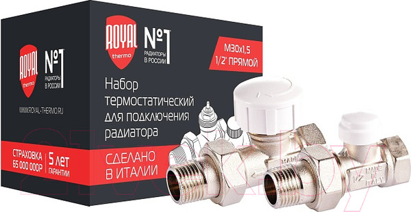 Изображение товара Комплект кранов для инженерного подключения Royal Thermo 3/4" RTE 07.008