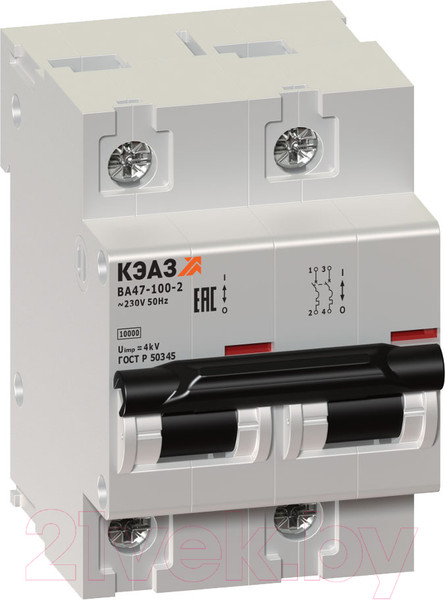 Изображение товара Выключатель автоматический КЭАЗ ВА47-100-2С20-УХЛ3 / 233022