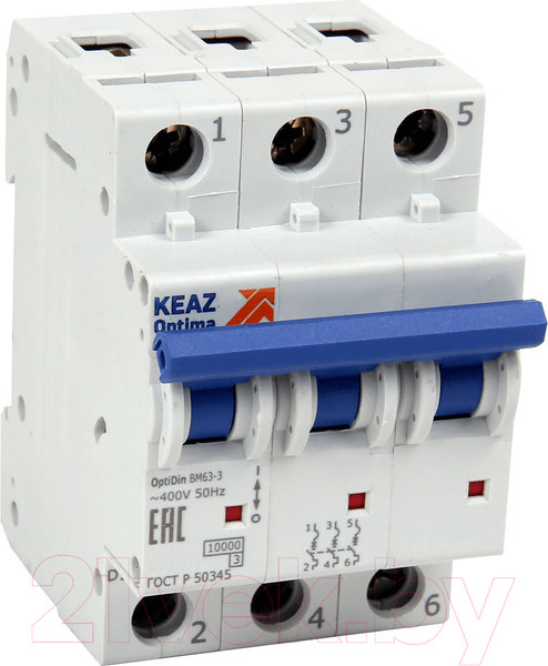 Изображение товара Выключатель автоматический КЭАЗ OptiDin BM63-3C10-10-УХЛ3 / 249251