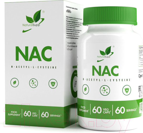 Изображение товара Пищевая добавка NaturalSupp N-ацетил-L-цистеин (60капсул)
