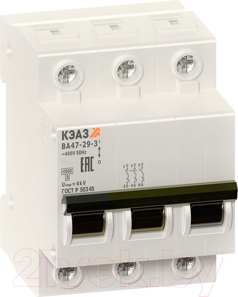 Изображение товара Выключатель автоматический КЭАЗ ВА47-29-3B4-УХЛ3 / 253073