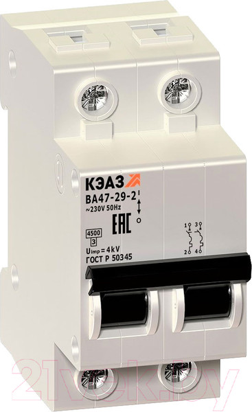 Изображение товара Выключатель автоматический КЭАЗ ВА47-29-2D32-УХЛ3 / 253116