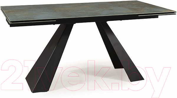 Изображение товара Обеденный стол Signal Salvadore / Dossierdc160 (бирюзовый Ossido Verde/черный матовый)