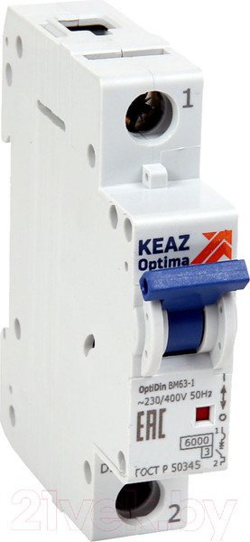 Изображение товара Выключатель автоматический КЭАЗ OptiDin BM63-1B4-УХЛ3 / 260495