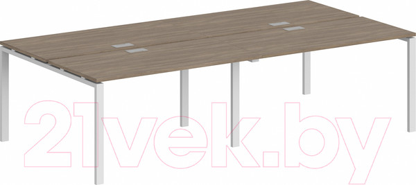 Изображение товара Комплект письменных столов Norden 240x143.8x75 / SG.254.OD.44.WH (белый/дуб темный)