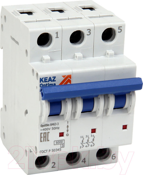 Изображение товара Выключатель автоматический КЭАЗ OptiDin BM63-3B32-УХЛ3 / 260780