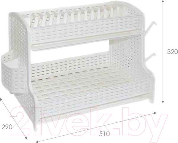 Изображение товара Сушилка для посуды Violet Ротанг / 270206 (белый)