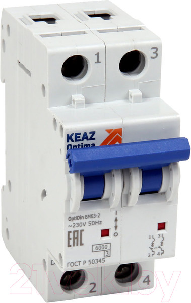 Изображение товара Выключатель автоматический КЭАЗ OptiDin BM63-2C5-УХЛ3 / 103683