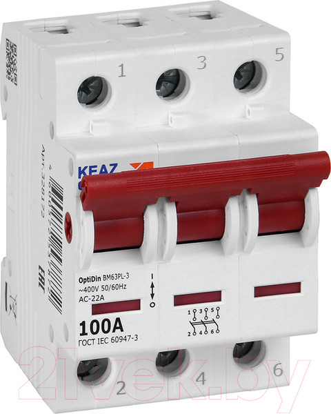Изображение товара Выключатель нагрузки КЭАЗ OptiDin BM63PL-3100-УХЛ3 / 328172
