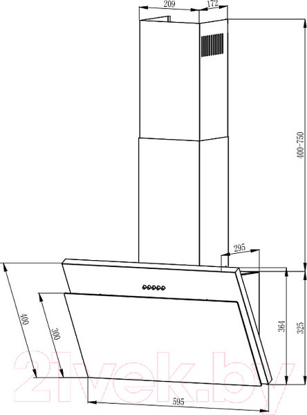 Изображение товара Вытяжка наклонная Evelux Tilda 60 BG