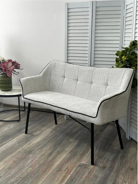 Изображение товара Скамья кухонная мягкая M-City Bergamo / 624M05231 (UF998-14 светло-серый/UF998-16 темно-серый)