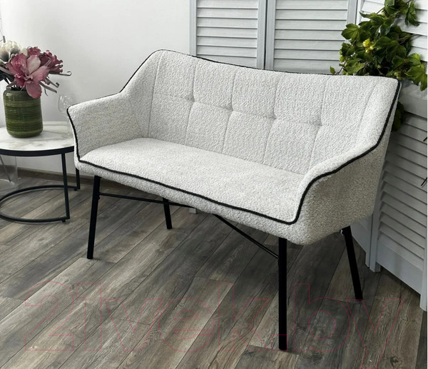 Изображение товара Скамья кухонная мягкая M-City Bergamo / 624M05231 (UF998-14 светло-серый/UF998-16 темно-серый)