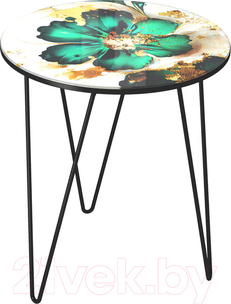 Изображение товара Журнальный столик Sheffilton SHT-CT27 (малахитово-зеленый/черный муар)