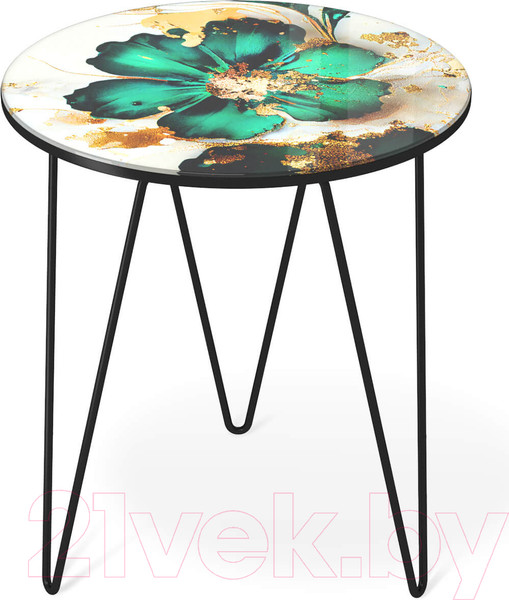 Изображение товара Журнальный столик Sheffilton SHT-CT27 (малахитово-зеленый/черный муар)