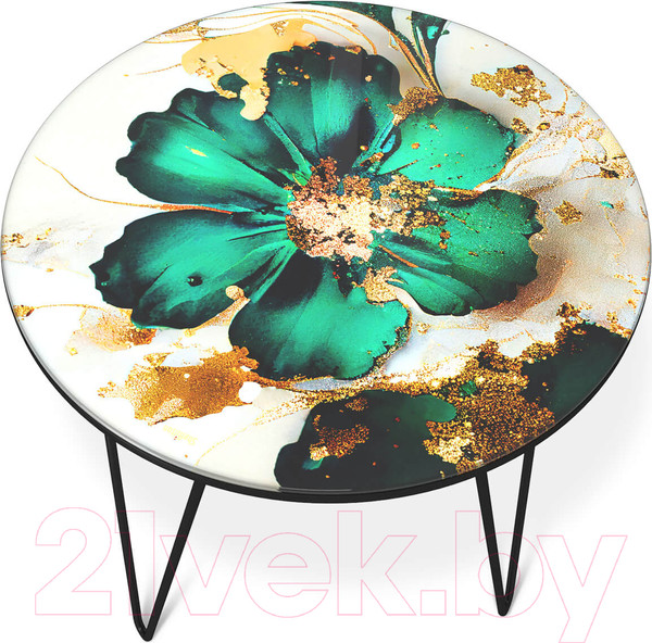 Изображение товара Журнальный столик Sheffilton SHT-CT27 (малахитово-зеленый/черный муар)