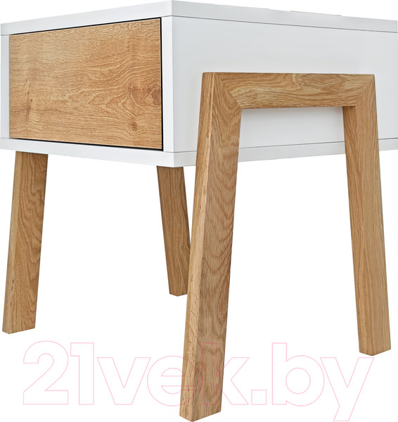 Изображение товара Прикроватная тумба Crafto Мунк 02 44x40x50 (белый дуб)