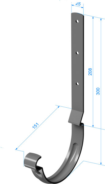 Изображение товара Кронштейн желоба Docke Stal Premium длинный D125 PVKD-1004 (каштан 8017)