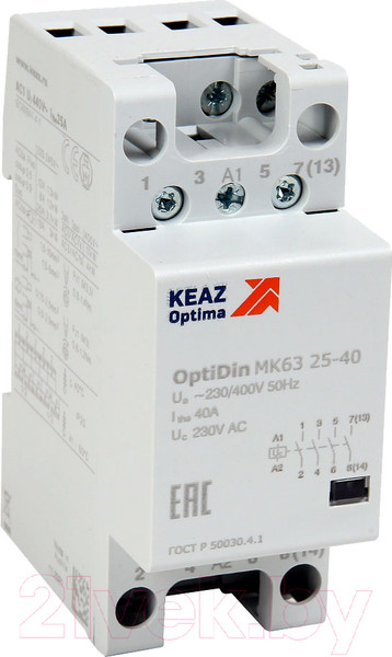 Изображение товара Контактор КЭАЗ OptiDin МК63-2531-230AC / 114120