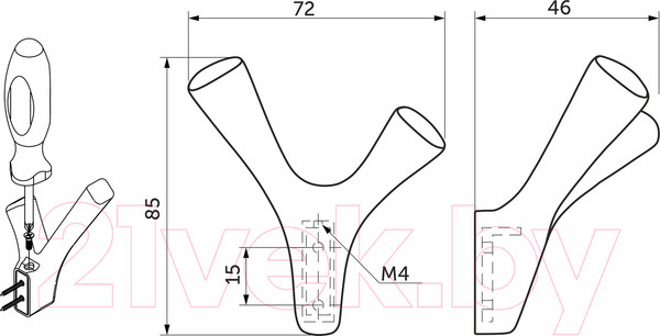 Изображение товара Крючок для одежды AKS Omega (черный матовый)