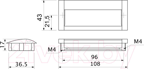Изображение товара Ручка для мебели AKS 326/96 (алюминий/хром)