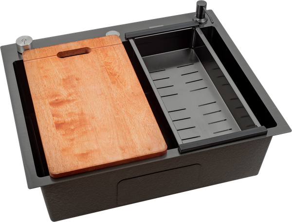 Изображение товара Мойка кухонная Futur FK 6050 Embossing B Eco (черный нано)