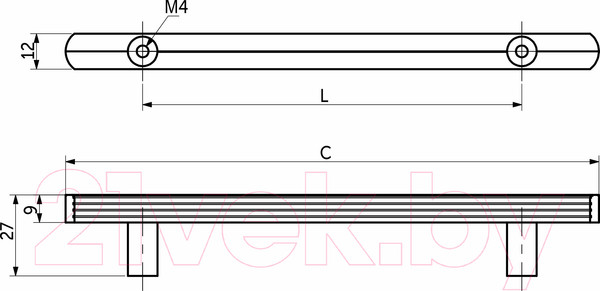 Изображение товара Ручка для мебели AKS Game-128 (черный матовый)