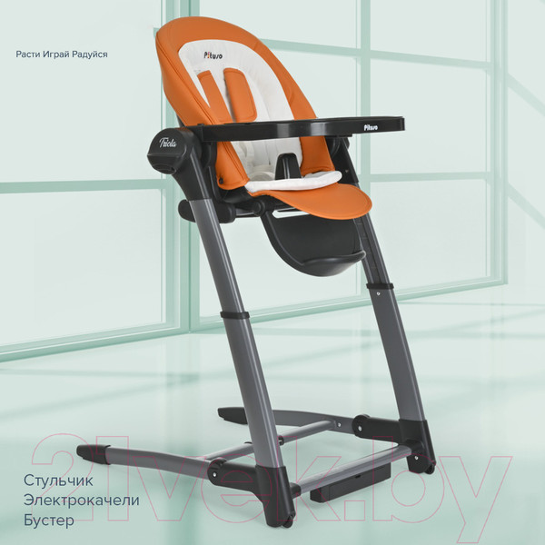 Изображение товара Стульчик для кормления Pituso Triola 3 в 1 / SG116 (Black Frame/Orange)