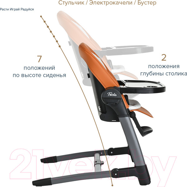 Изображение товара Стульчик для кормления Pituso Triola 3 в 1 / SG116 (Black Frame/Orange)