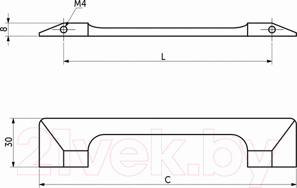 Изображение товара Ручка для мебели AKS Kleo-128 (черный матовый)