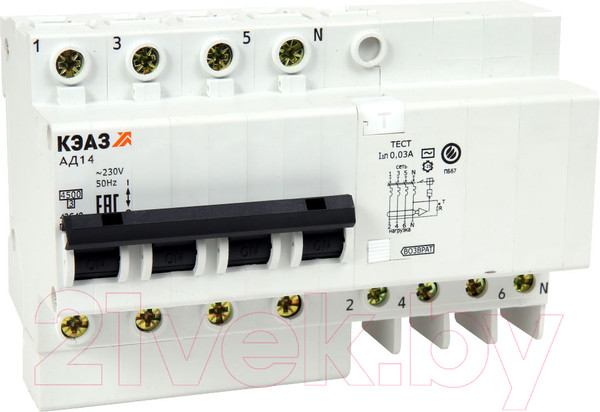 Изображение товара Дифференциальный автомат КЭАЗ АД14-42C25-АC-УХЛ4 / 141608