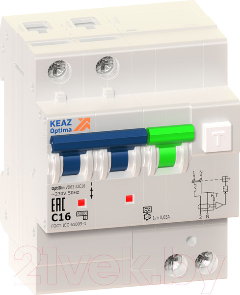 Изображение товара Дифференциальный автомат КЭАЗ OptiDin VD63-22C32-A-УХЛ4 / 103456