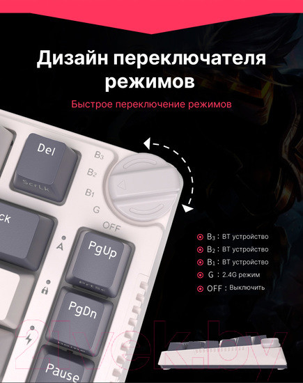 Изображение товара Клавиатура Royal Kludge RK-H81 RGB (белый, Cyan Switch)